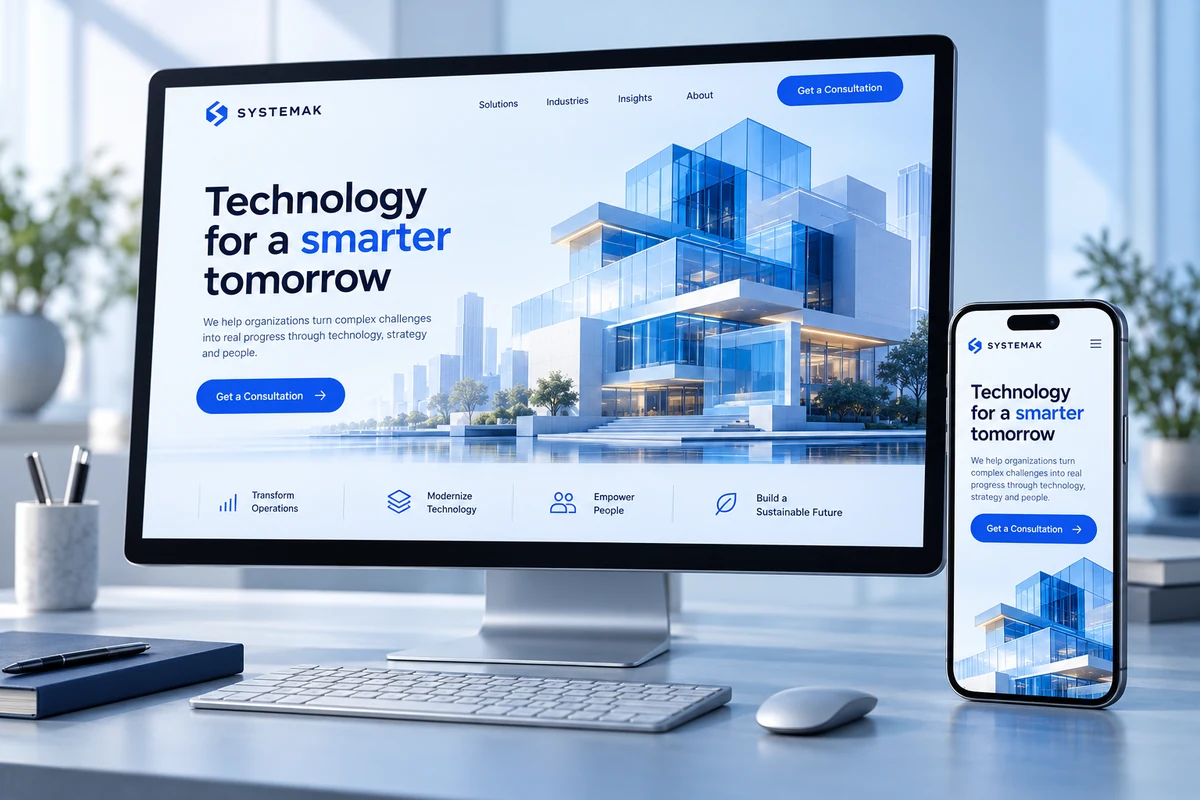 Illustrative device mockup for: Why your business needs a selling website, not just a brochure page